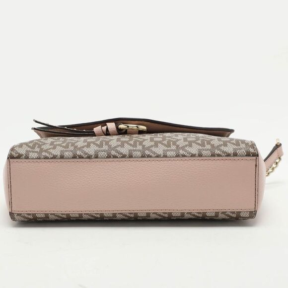 Dkny Beige/pink Signature Coated Canvas And Leather Shoulder Bag - Picture 6 of 7